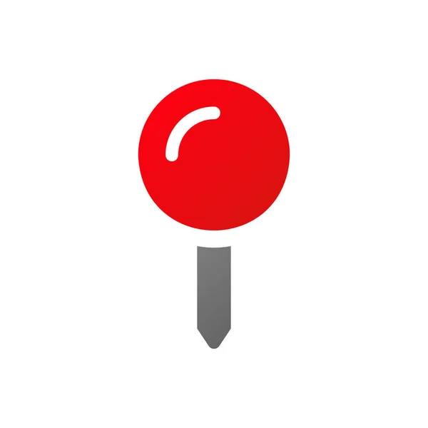 Icono Vector Empuje Rojo Mapa Pin Símbolo Punto Ubicación Aislado — Vector de stock
