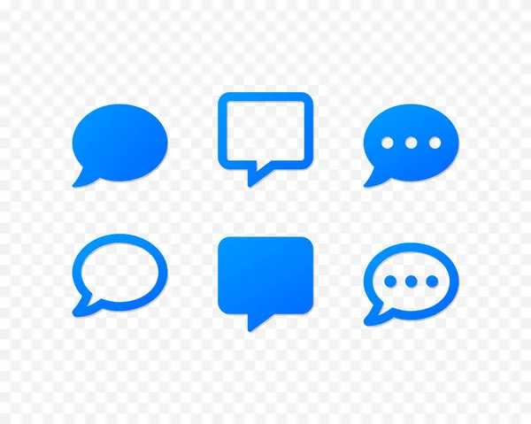 Speech Bubbles Conjunto Iconos Chat Vector Símbolo Azul Diálogo Aislado — Archivo Imágenes Vectoriales