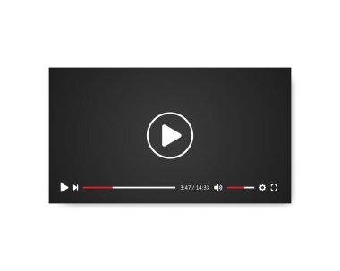Web ya da mobil uygulamalar için video oynatıcı şablonu. Video oynatıcı konsepti. Vektör illüstrasyonu EPS 10