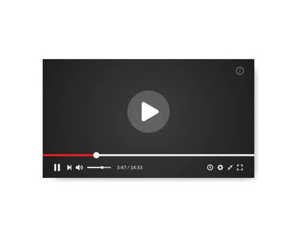 Modello Lettore Video Applicazioni Web Mobili Simbolo Del Video Player — Vettoriale Stock