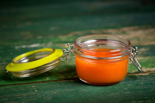 Natural diy habanero pineapple sauce — Stock Photo, Image