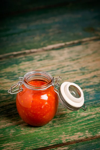 Natural diy habanero garlic sauce — Stock Photo, Image