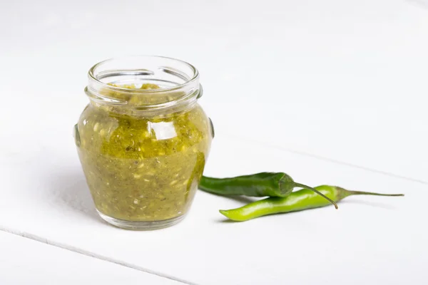 Sauce piment vert piquante naturelle — Photo