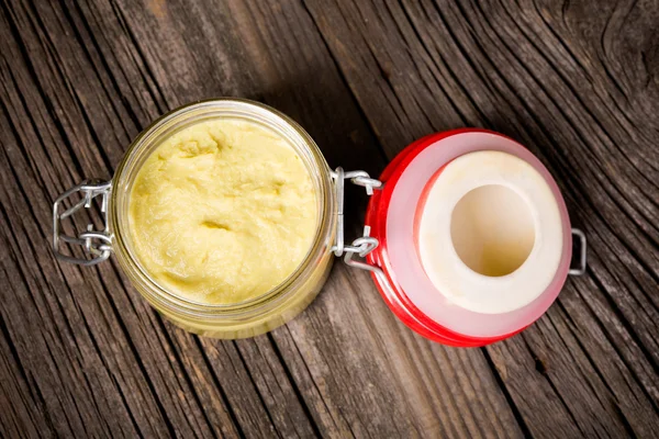 Természetes diy házi wasabi hummus — Stock Fotó