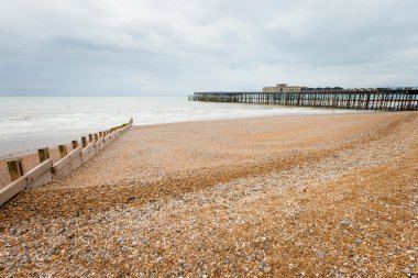 İngiltere'de güzel Hastings deniz manzarası