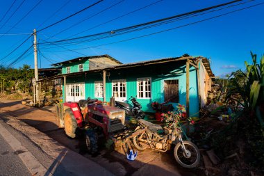 Dalat, Vietnam - 12 Şubat 2020: Renkli dağ köyü