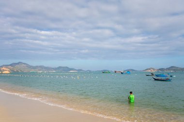 Cam Ranh, Vietnam 'daki Cam Kucak filminin güzel bir fotoğrafı. Khanh Hoa bölgesi..