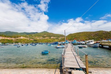 Cam Ranh, Vietnam: 11 Şubat 2020. Cam Ranh, Vietnam 'daki Cam Kucak filminin güzel bir fotoğrafı. Khanh Hoa bölgesi..