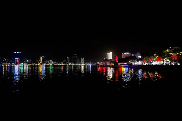 Beau Pont Dragon Célèbre Danang Vietnam Photo Nuit — Photo