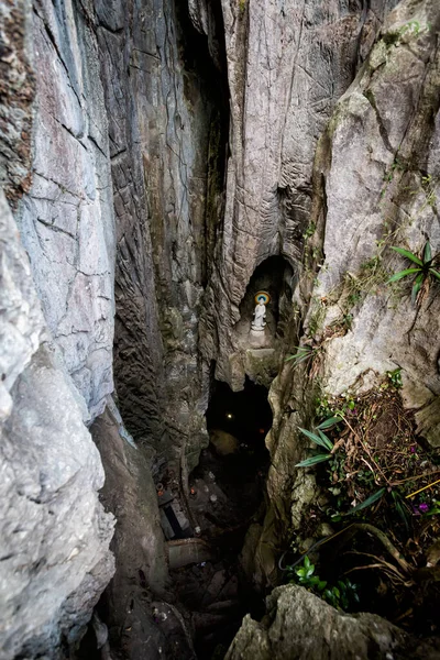 Beautiful sacred Am Phu Cave in Marble mountains, Danang, Vietnam. Buddhist vision of hell and heaven in Ngu Hanh Son Pagoda