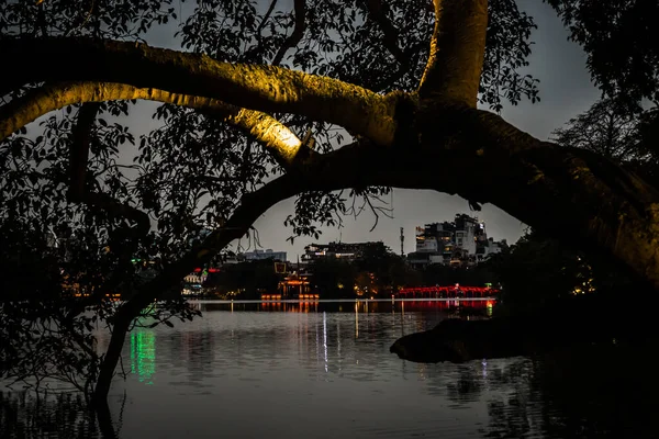 Beautiful Landscape Vietnam Capital City Hanoi Turle Lake Hoan Kiem — Stock Photo, Image