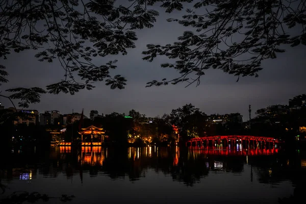 Beautiful Landscape Vietnam Capital City Hanoi Turle Lake Hoan Kiem — Stock Photo, Image