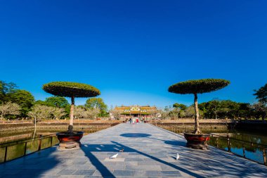 Beautiful architecture photo of Imperial city - citadel Hue, Vietnam. Popular visitors place with no tourist.