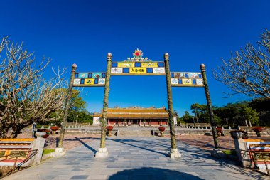 Beautiful architecture photo of Imperial city - citadel Hue, Vietnam. Popular visitors place with no tourist.