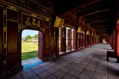 Beautiful architecture photo of Imperial city - citadel Hue, Vietnam. Popular visitors place with no tourist.