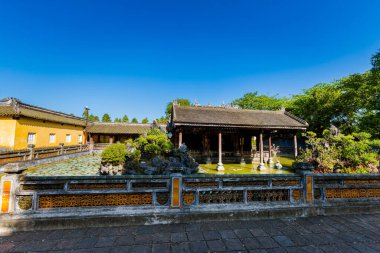 Beautiful architecture photo of Imperial city - citadel Hue, Vietnam. Popular visitors place with no tourist.