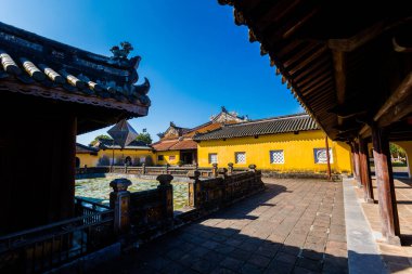 Beautiful architecture photo of Imperial city - citadel Hue, Vietnam. Popular visitors place with no tourist.