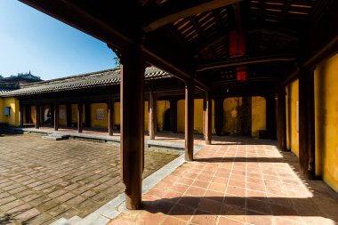 Beautiful architecture photo of Imperial city - citadel Hue, Vietnam. Popular visitors place with no tourist.