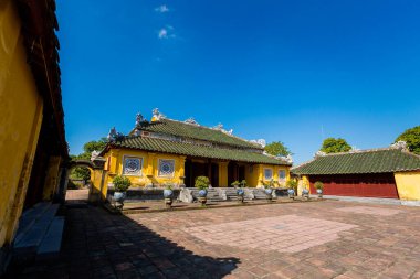 Beautiful architecture photo of Imperial city - citadel Hue, Vietnam. Popular visitors place with no tourist.