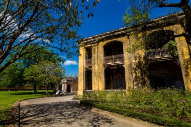 Beautiful architecture photo of Imperial city - citadel Hue, Vietnam. Popular visitors place with no tourist.