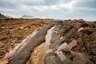Beautiful landscape of Bai Tam beach, Quan Lan island, Bai Tu Long Bay, Vietnam. Seaside scenery photo taken in south east Asia, Ha Long area.