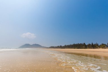 Beautiful landscape of Quan Lan beach - Bai Bien - island, Bai Tu Long Bay, Vietnam. Seaside scenery photo taken in south east Asia, Ha Long area.