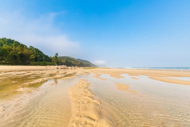 Beautiful landscape of Quan Lan beach - Bai Bien - island, Bai Tu Long Bay, Vietnam. Seaside scenery photo taken in south east Asia, Ha Long area.