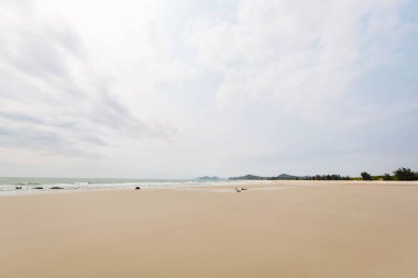 Beautiful landscape of Son Hao beach, Quan Lan island, Bai Tu Long Bay, Vietnam. Seaside scenery photo taken in south east Asia, Ha Long area.