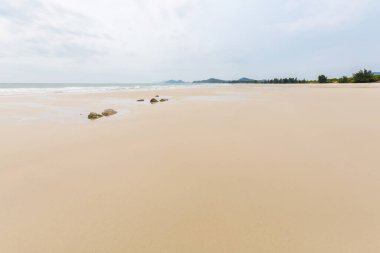 Beautiful landscape of Son Hao beach, Quan Lan island, Bai Tu Long Bay, Vietnam. Seaside scenery photo taken in south east Asia, Ha Long area.