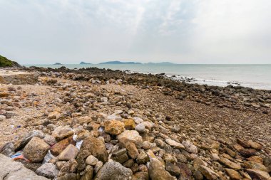 Beautiful landscape of Bai Got, Quan Lan island, Bai Tu Long Bay, Vietnam. Seaside scenery photo taken in south east Asia, Ha Long area.