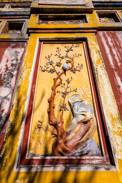 Beautiful Architecture Details Imperial City Citadel Hue Vietnam Popular Visitors — Stok fotoğraf