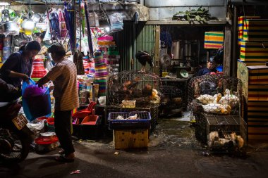 Hue, Vietnam - 24 February 2020 : Night An Cuu market in Hu