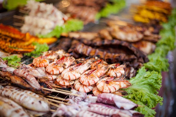 Tthai skewer seafood — Stock Photo, Image