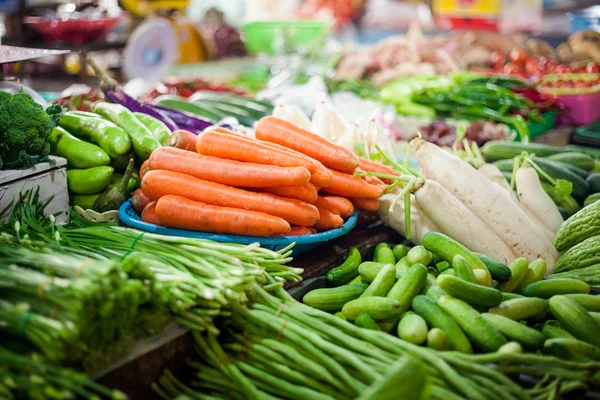 Fresh vegetables on market Royalty Free Stock Photos