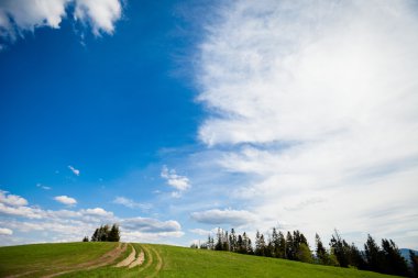 Beautiful Beskidy mountains landscape clipart