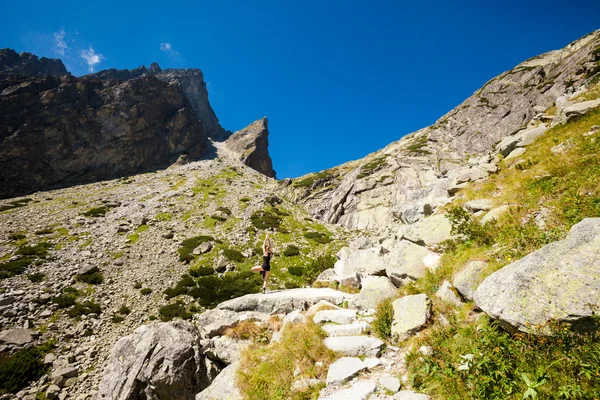 Yoga träning i Tatry bergen — Stockfoto