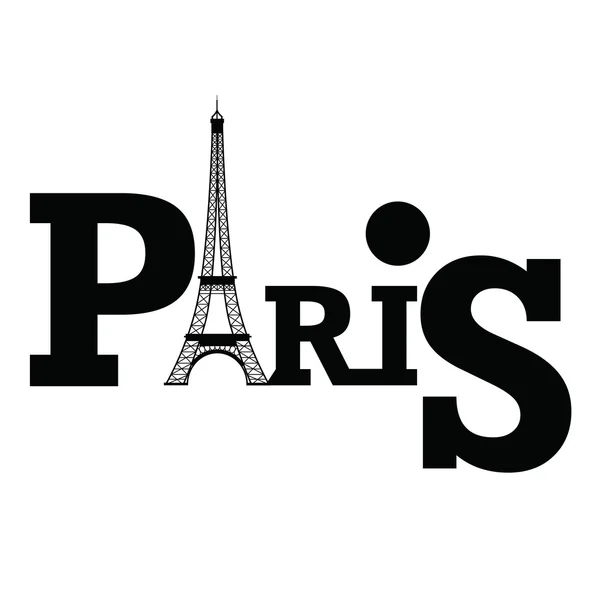 Parigi silhouette vettoriale nero — Vettoriale Stock