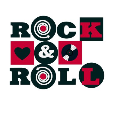 Rock and roll emblem clipart