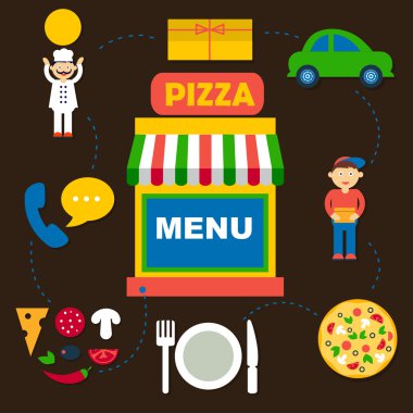 Pizza online sipariş için simgeler