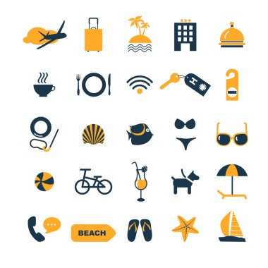 Plaj tatil için simgeler