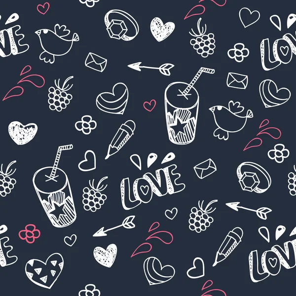 Amour fond doodle — Image vectorielle