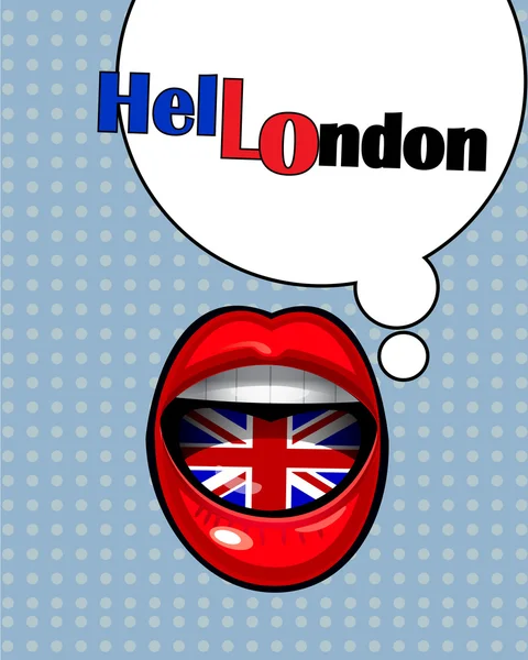 Londra poster Merhaba — Stok Vektör