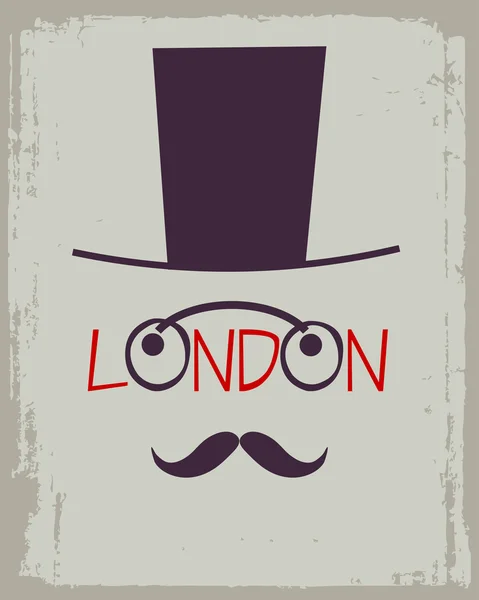 Kreslený Londýn plakát — Stockový vektor
