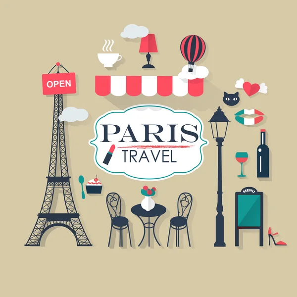 Touristic Paris background — Stock Vector