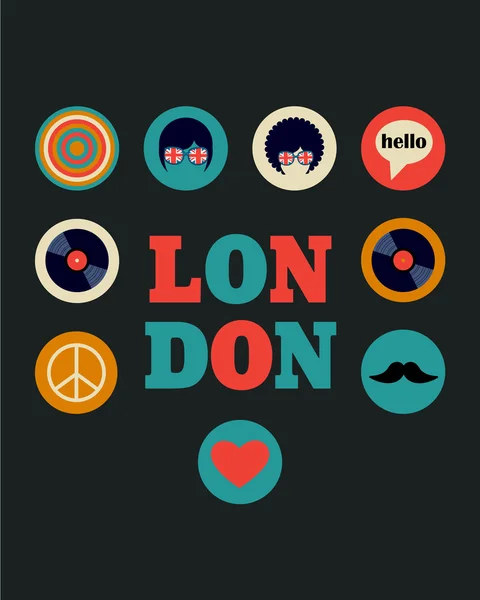 Pop London cartaz —  Vetores de Stock