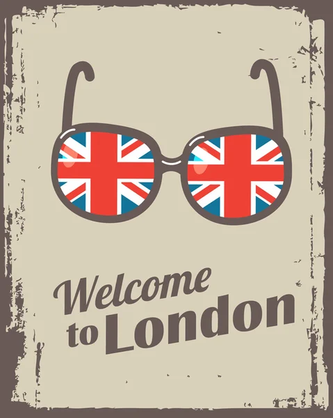 Bienvenidos al cartel de Londres — Archivo Imágenes Vectoriales