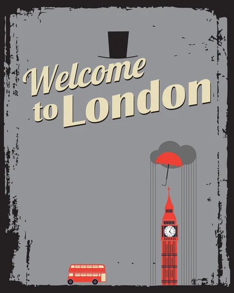 लंडन पोस्टर आपले स्वागत आहे — स्टॉक व्हेक्टर