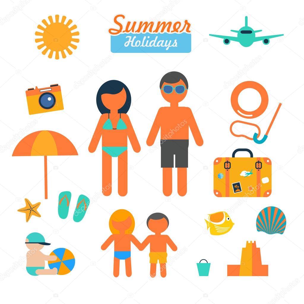 Family summer holidays infographic