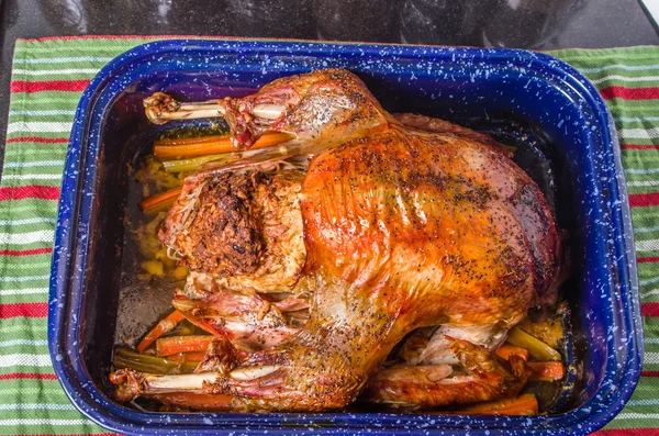 Tacchino arrosto che esce dal forno — Foto Stock