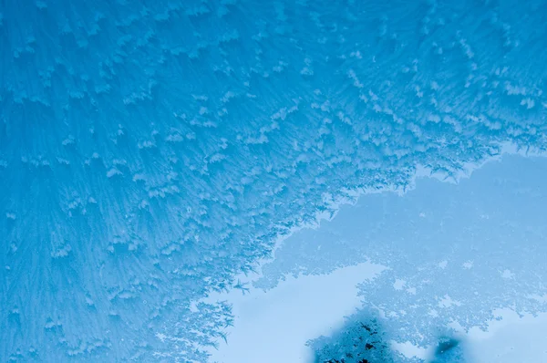 Το Blue ice παγετού στο τζάμι — Φωτογραφία Αρχείου